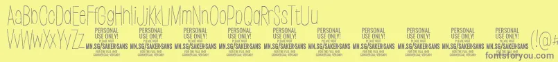SakersansthinPersonalUse Font – Gray Fonts on Yellow Background