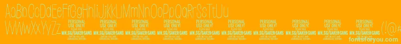 More about SakersansthinPersonalUse Font SakersansthinPersonalUse Font – Green Fonts on Orange Background