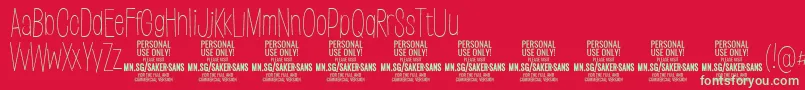 SakersansthinPersonalUse Font – Green Fonts on Red Background