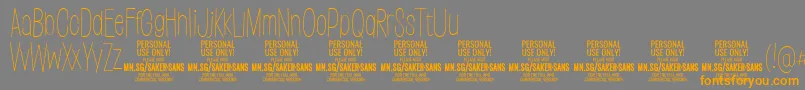 SakersansthinPersonalUse Font – Orange Fonts on Gray Background