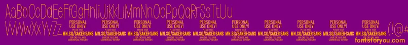 More about SakersansthinPersonalUse Font SakersansthinPersonalUse Font – Orange Fonts on Purple Background