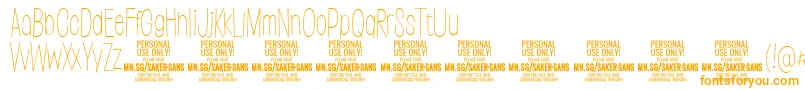 SakersansthinPersonalUse Font – Orange Fonts on White Background