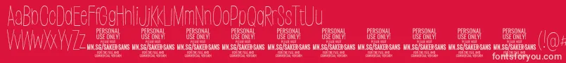 SakersansthinPersonalUse Font – Pink Fonts on Red Background