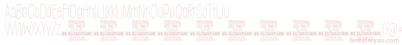 SakersansthinPersonalUse Font – Pink Fonts on White Background