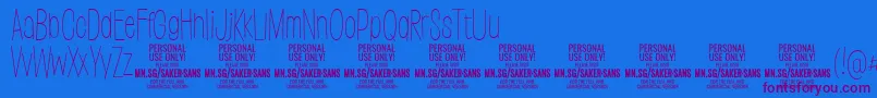SakersansthinPersonalUse Font – Purple Fonts on Blue Background