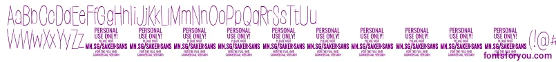 フォントSakersansthinPersonalUse – 紫色のフォント