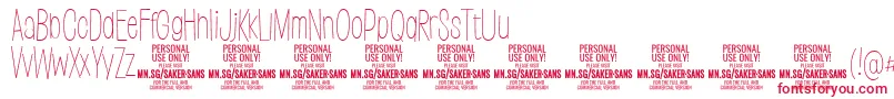 SakersansthinPersonalUse Font – Red Fonts on White Background