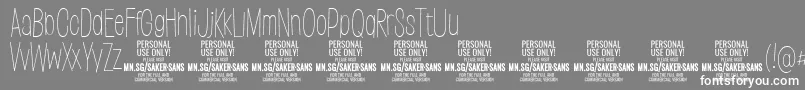 SakersansthinPersonalUse Font – White Fonts on Gray Background
