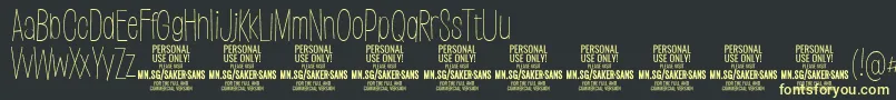 SakersansthinPersonalUse Font – Yellow Fonts on Black Background
