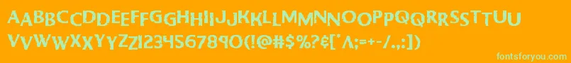 Czcionka Bodyswipersstag – zielone czcionki na pomarańczowym tle