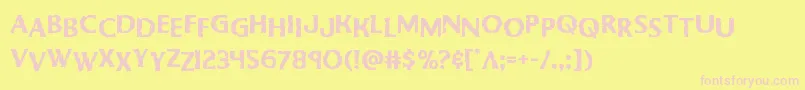 Bodyswipersstag Font – Pink Fonts on Yellow Background