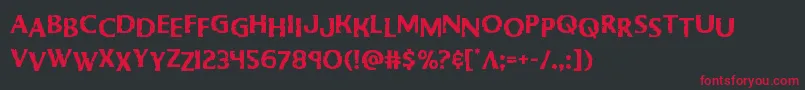Bodyswipersstag Font – Red Fonts on Black Background