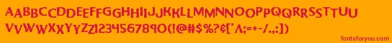 Bodyswipersstag-Schriftart – Rote Schriften auf orangefarbenem Hintergrund