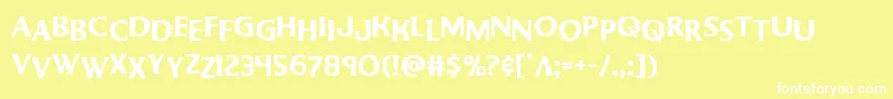 Bodyswipersstag Font – White Fonts on Yellow Background