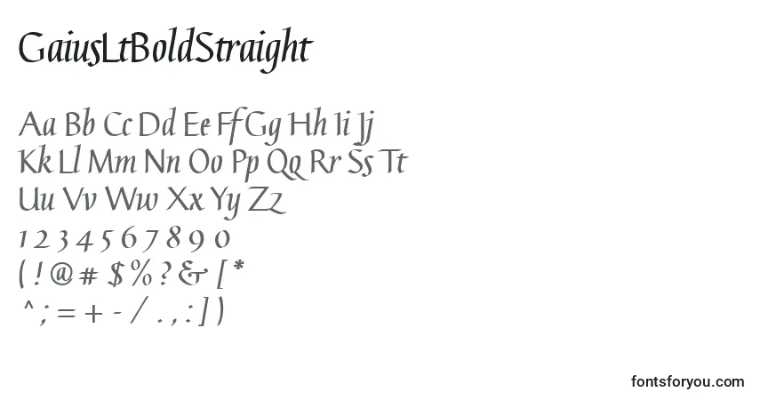 A fonte GaiusLtBoldStraight – alfabeto, números, caracteres especiais
