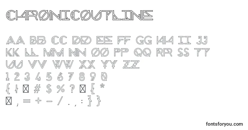 Schriftart ChronicOutline – Alphabet, Zahlen, spezielle Symbole