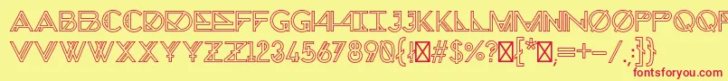 ChronicOutline Font – Red Fonts on Yellow Background