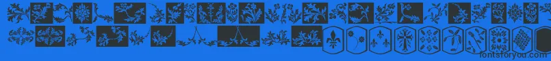 OldEnglishDingbats Font – Black Fonts on Blue Background