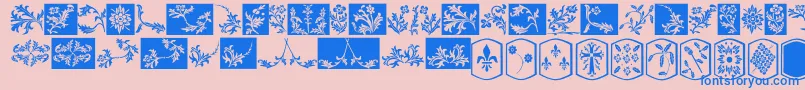 Police OldEnglishDingbats – polices bleues sur fond rose