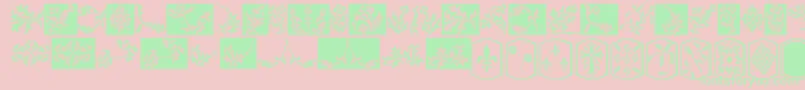 Police OldEnglishDingbats – polices vertes sur fond rose