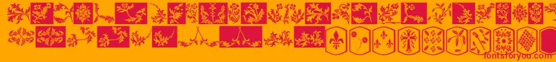 OldEnglishDingbats Font – Red Fonts on Orange Background