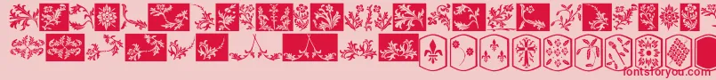 OldEnglishDingbats Font – Red Fonts on Pink Background