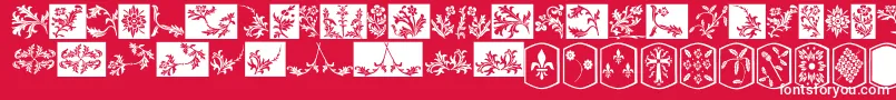 フォントOldEnglishDingbats – 赤い背景に白い文字