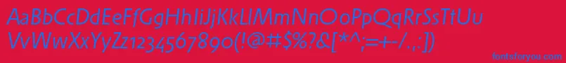 フォントSolperaosfItalic – 赤い背景に青い文字