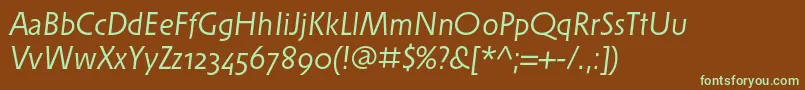 Шрифт SolperaosfItalic – зелёные шрифты на коричневом фоне