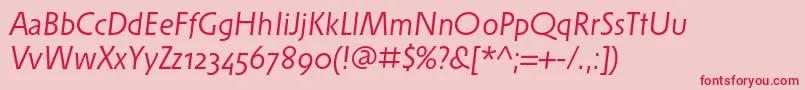 Weitere Informationen zur SolperaosfItalic-Schriftart SolperaosfItalic-Schriftart – Rote Schriften auf rosa Hintergrund
