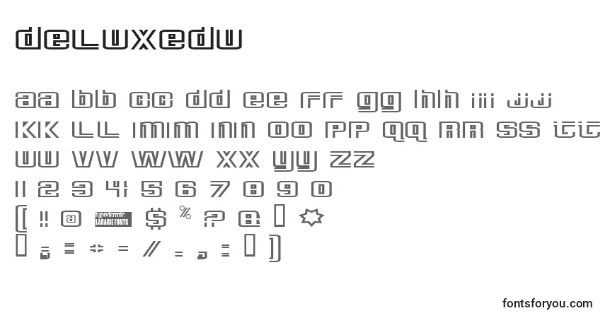 Шрифт Deluxedu – алфавит, цифры, специальные символы