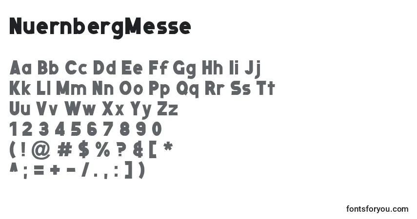 Шрифт NuernbergMesse – алфавит, цифры, специальные символы