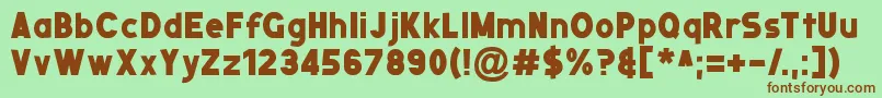 NuernbergMesse Font – Brown Fonts on Green Background