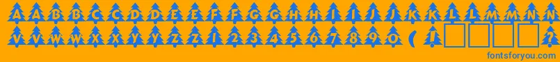 Saiba mais sobre a fonte TanneNormalDb Fonte TanneNormalDb – fontes azuis em um fundo laranja