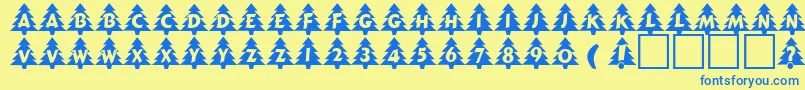 Czcionka TanneNormalDb – niebieskie czcionki na żółtym tle