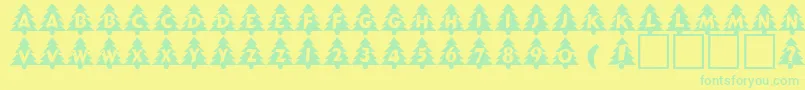 Police TanneNormalDb – polices vertes sur fond jaune