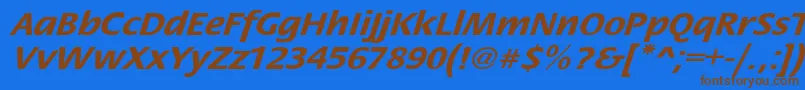 StackextoblBol Font – Brown Fonts on Blue Background