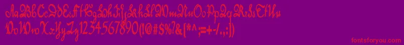 DancerRegular Font – Red Fonts on Purple Background