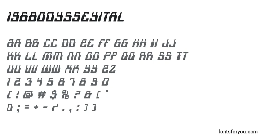A fonte 1968odysseyital – alfabeto, números, caracteres especiais