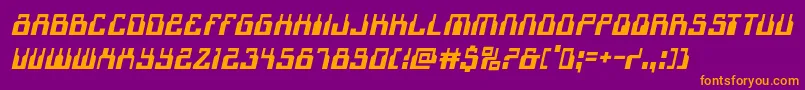 フォント1968odysseyital – 紫色の背景にオレンジのフォント