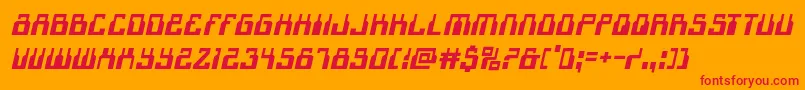 1968odysseyital Font – Red Fonts on Orange Background