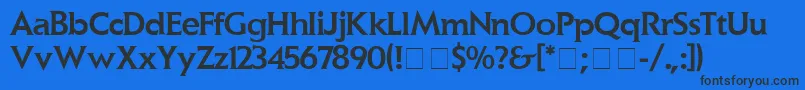ElanMedium-Schriftart – Schwarze Schriften auf blauem Hintergrund