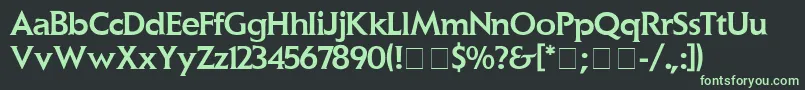 Czcionka ElanMedium – zielone czcionki na czarnym tle