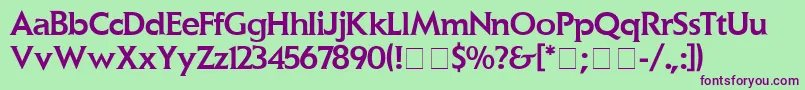Шрифт ElanMedium – фиолетовые шрифты на зелёном фоне