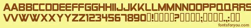 AlienEncountersSolid Font – Brown Fonts on Yellow Background