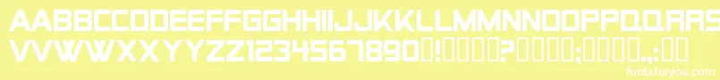 フォントAlienEncountersSolid – 黄色い背景に白い文字