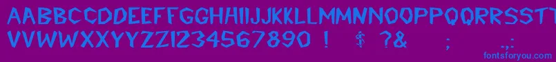 CavemannBold Font – Blue Fonts on Purple Background