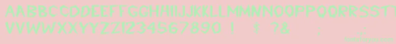 CavemannBold Font – Green Fonts on Pink Background