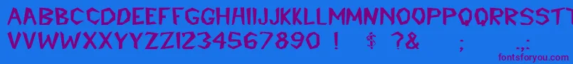 CavemannBold Font – Purple Fonts on Blue Background