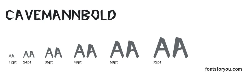 sizes of cavemannbold font, cavemannbold sizes